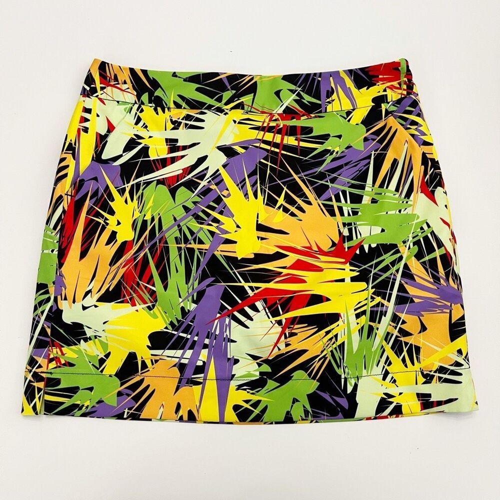 Loudmouth Multicolor Splatterific Splatter Paint Print Mini Skort Skirt Size 6
